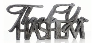 Picture of Resin Thank You Hashem Tabletop Sculpture Silver 8"